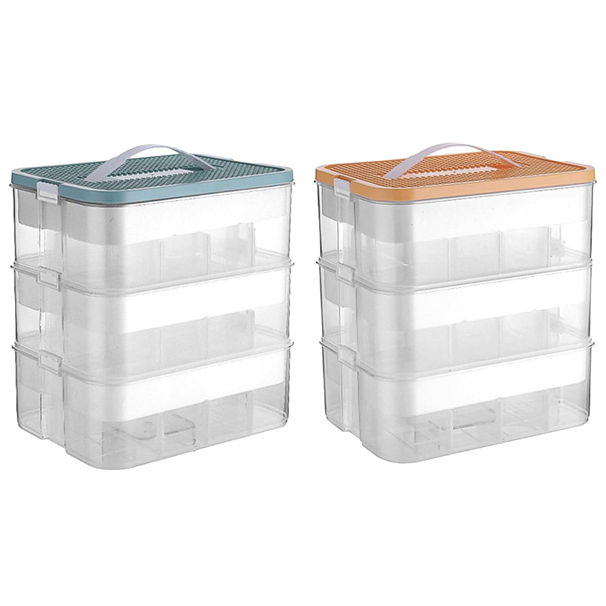3Layer Storage Box Large Capacity Toy Organizer Building Block Storage Container - Yellow