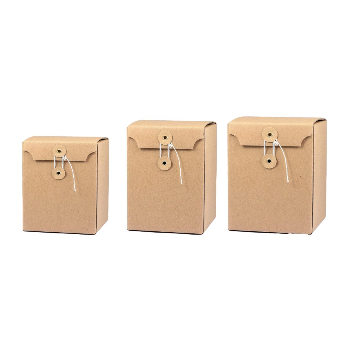 10PCS Kraft Paper Box Corrugated Packaging Box Gift Storage Transport Carton - 8x8x12cm