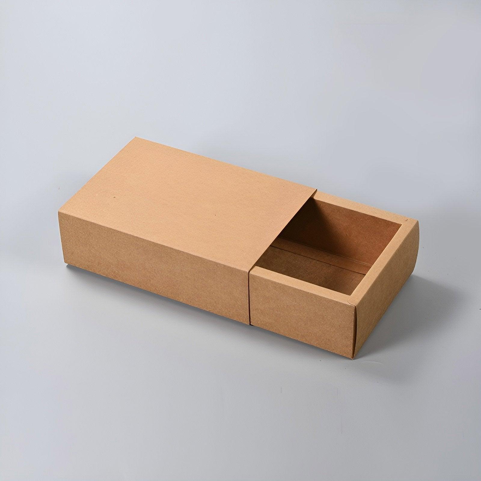 Kraft Paper Drawer Box Packaging Gift Storage Organiser Small Kraft Boxes - 25x8x4cm