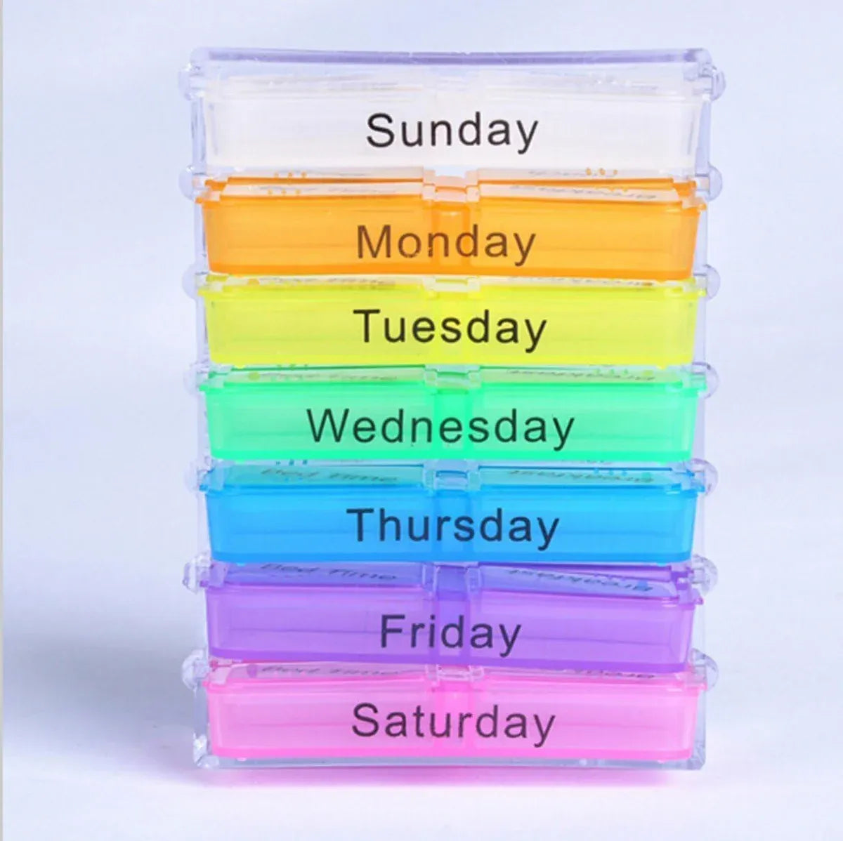 1-Piece Weekly Pill Organiser with Removable Daily Trays