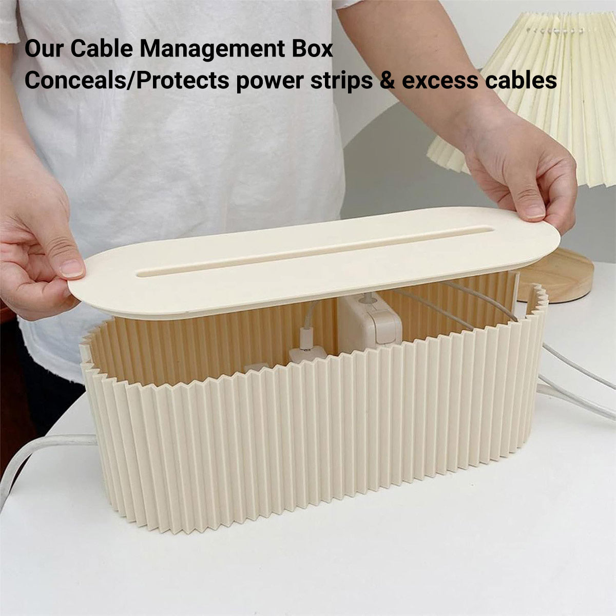 Large Cable Wire Cord Storage Box Case Management Socket Tidy Organizer