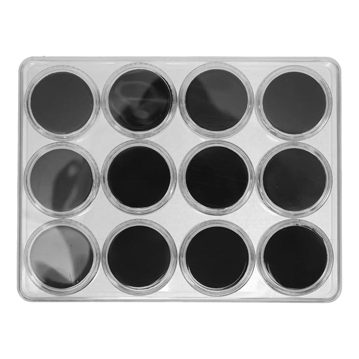 Transparent Round Gemstone Display Box Organizer Case with Lid Storage Packaging - White