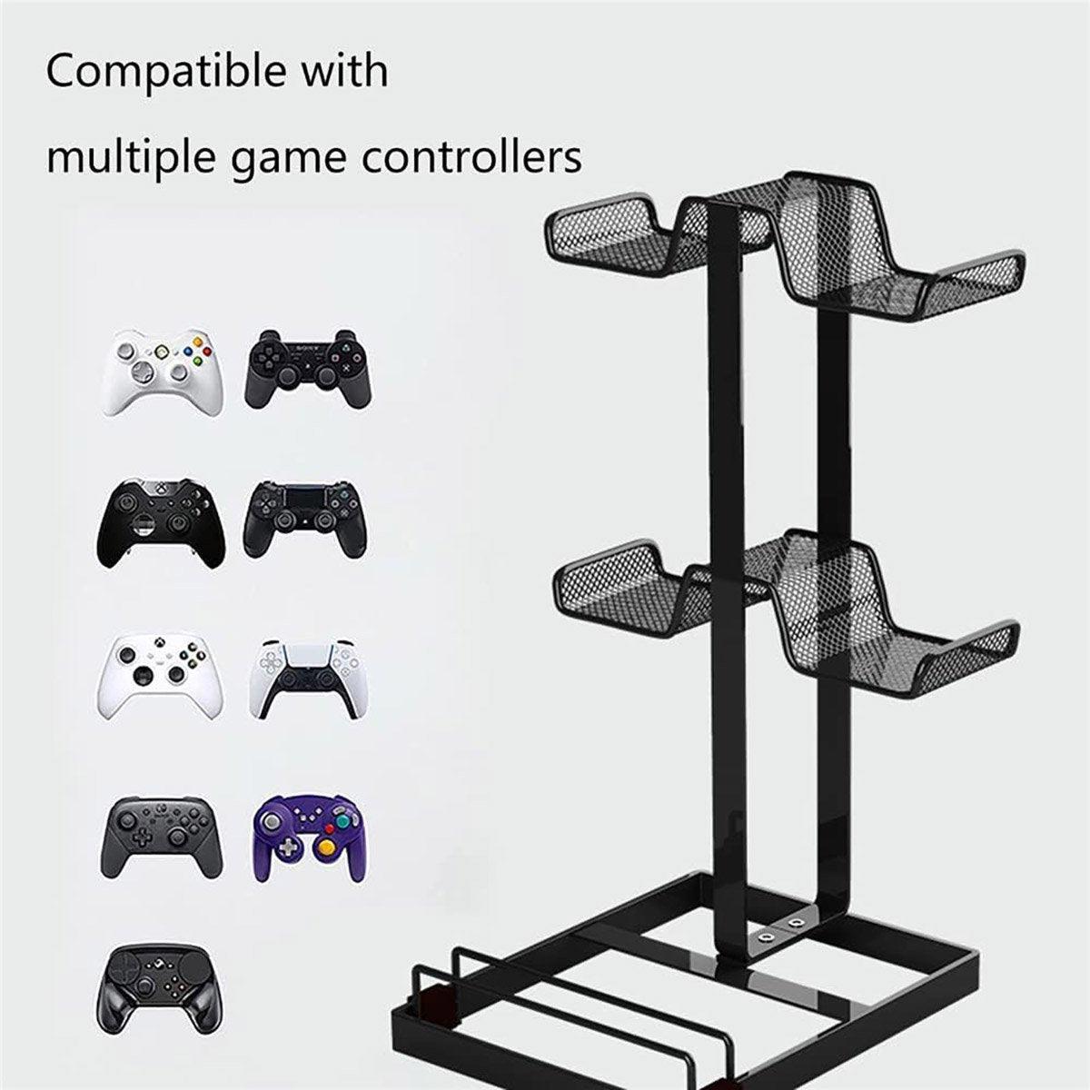 Headphones and Game Controller Holder Stand Desk Bracket for Accessories Display - White