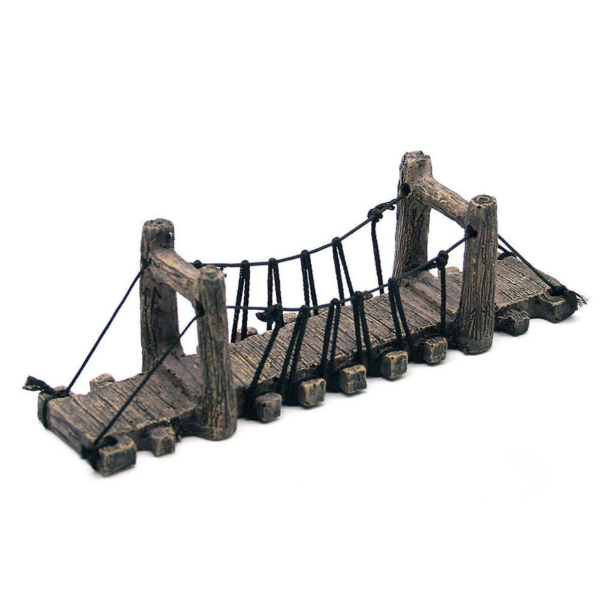 Resin Bridge Aquarium Decoration Fish Tank Accessories Shrimp Tortoise Climbing - Suspension Bridge-S