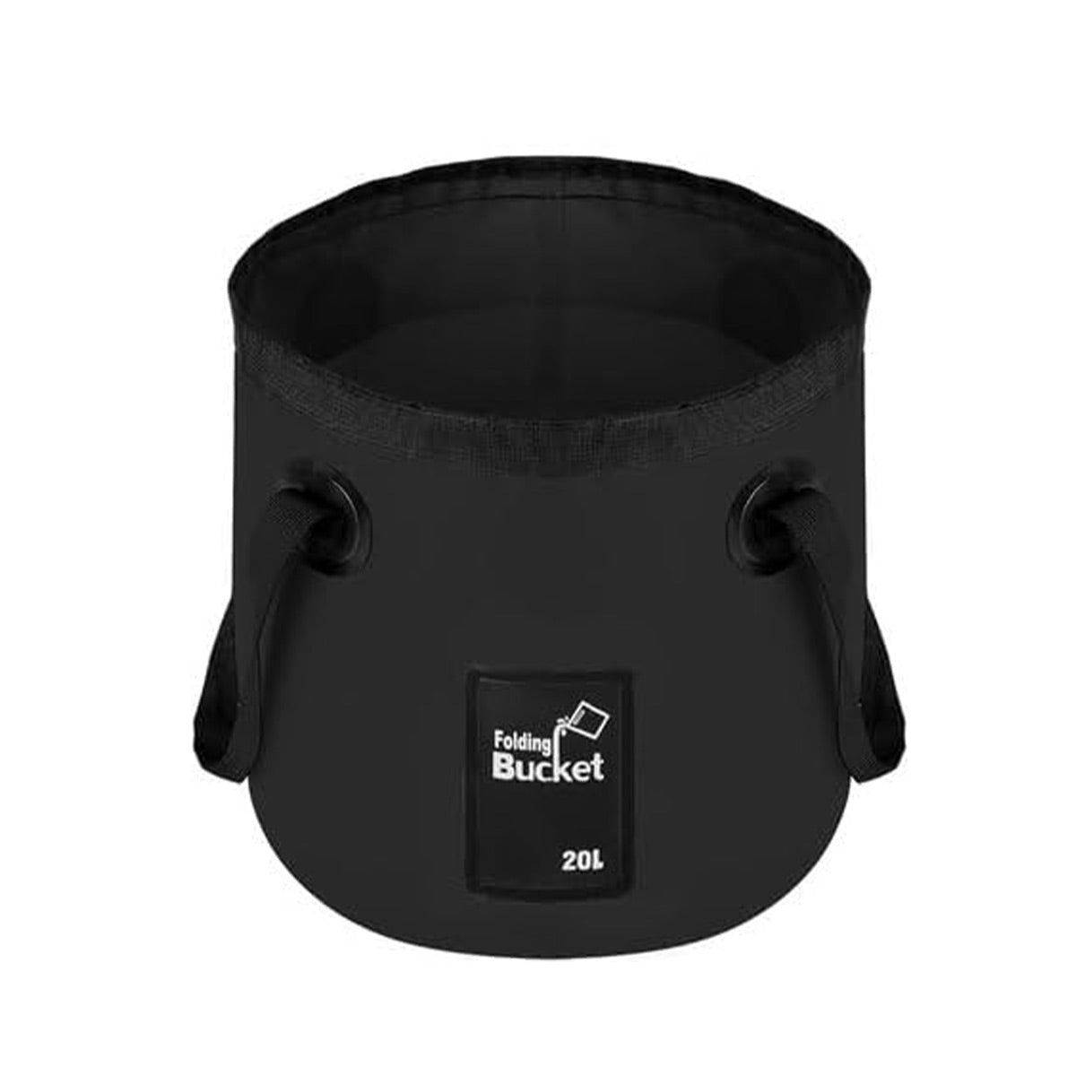 20L Portable Folding Bucket Water Container Camping Hiking Fishing Water Storage - Black