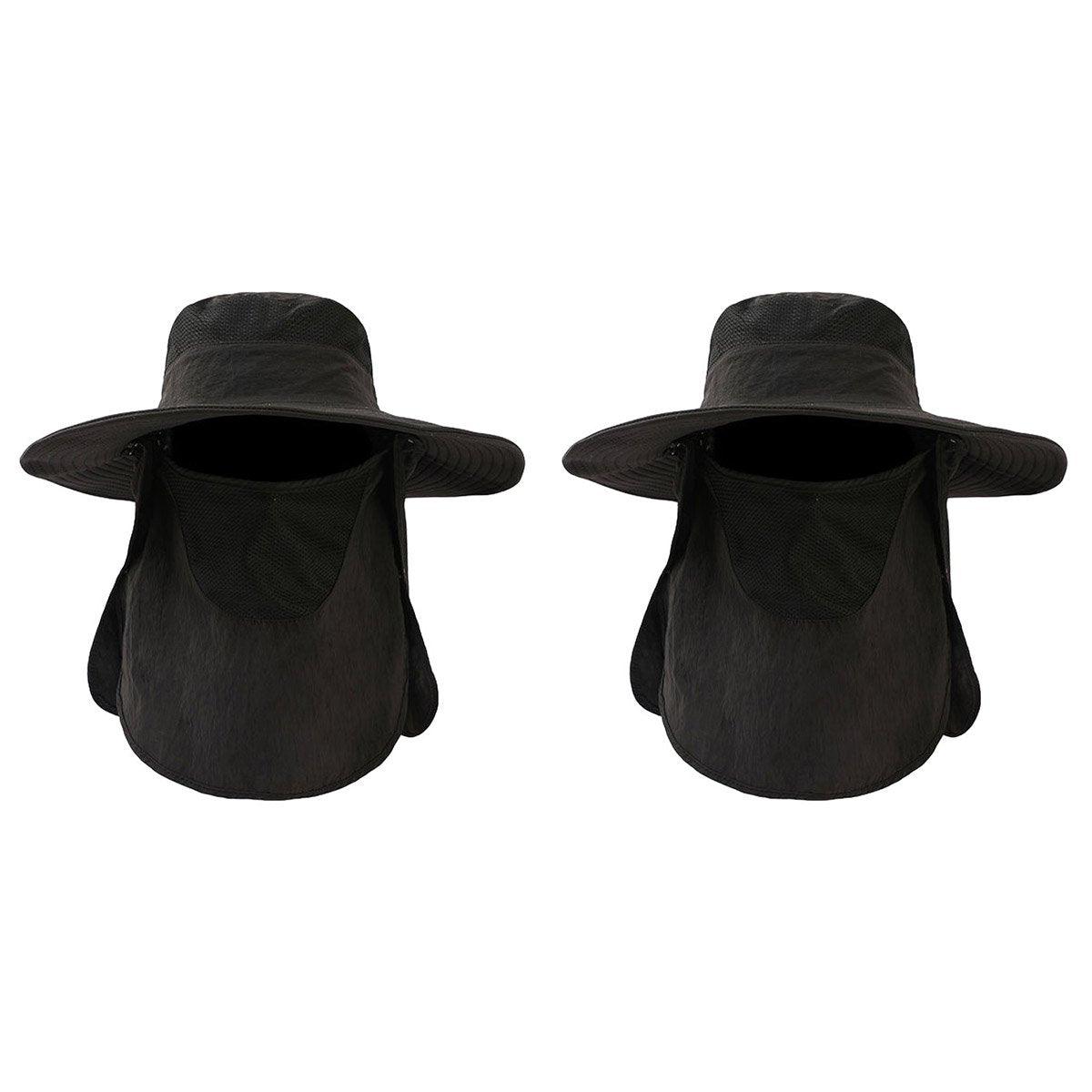 2PCS Outdoor Fisherman Hat Men Women Sun Protection Fishing Cap Bucket Hat - Pink