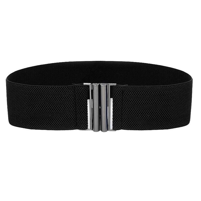 3Colours Waist Belt Elastic Waistband Stretch Women Dress Metal Buckle Cinch Au - White