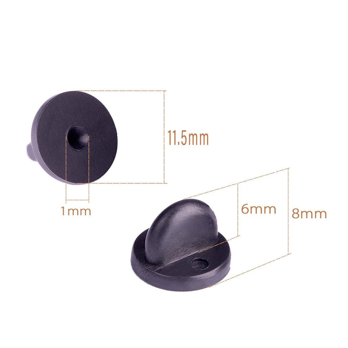 50PCS Black Butterfly Pin Backs Plastic Locking Caps for Badges Lapel Pins Brooches