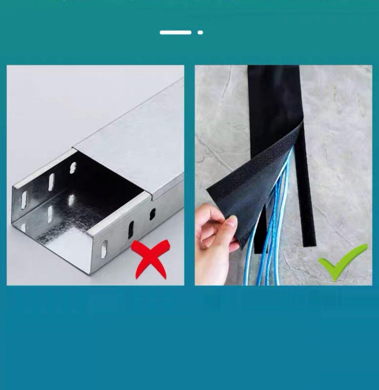 Cable Cover Nylon Sticky Wire Protector Floor Blanket Reusable Cord Tube Cover - Black-1Meter-Carpet