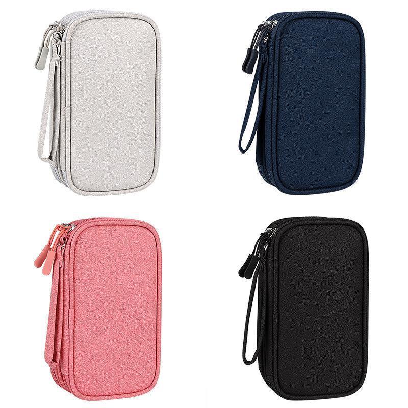 Electronic Accessories Cable Bag Organizer Travel Pouch Storage Cases Charger - Navy