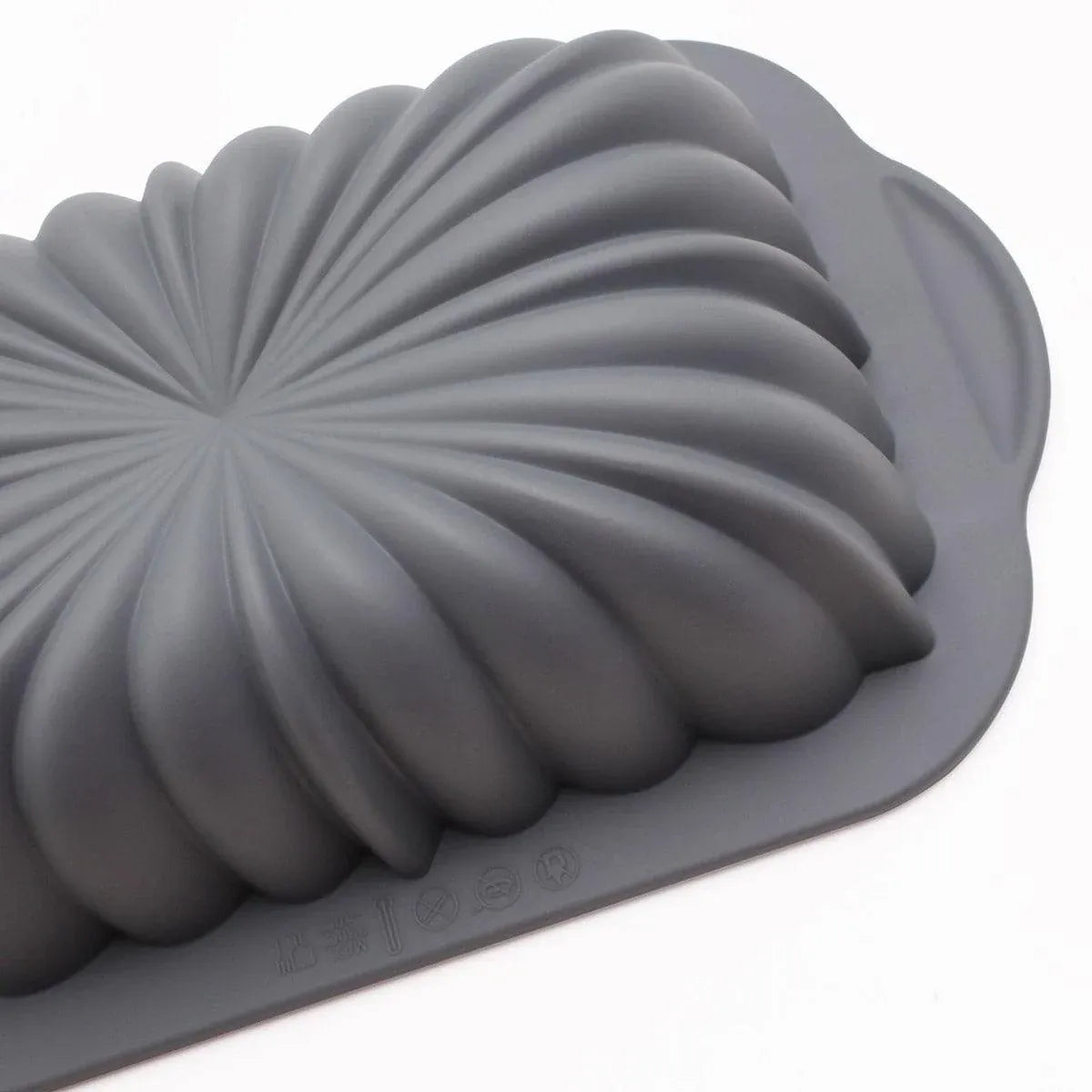 1-Piece Rectangular Flower-Pattern Cake Pan, Grey