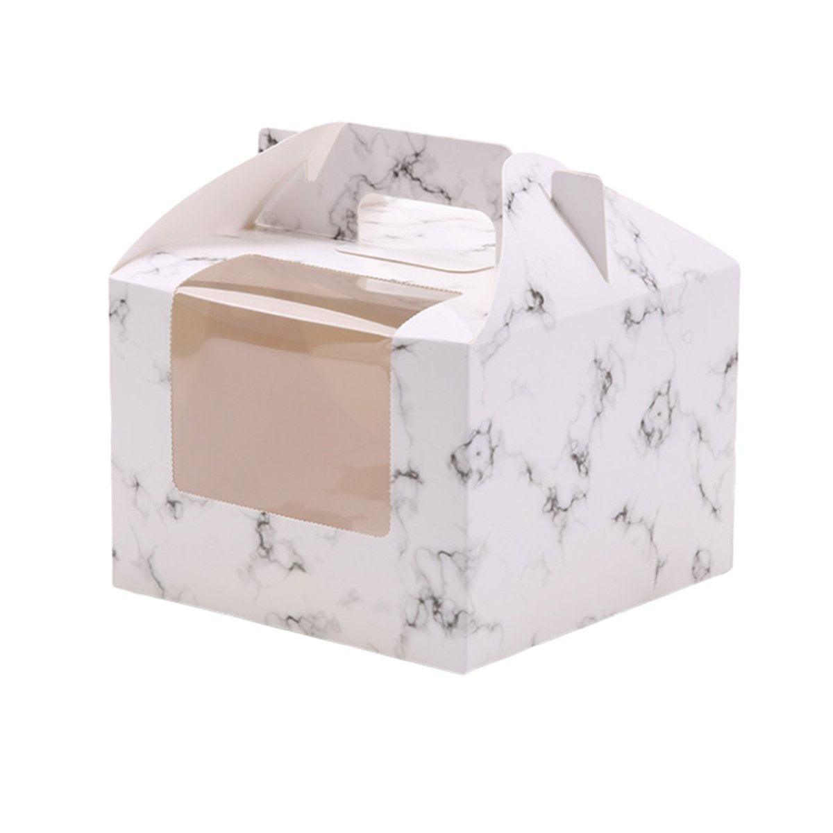 25pcs Portable Cupcake Packaging Box with Transparent Window for Easy Opening - White-2Cup