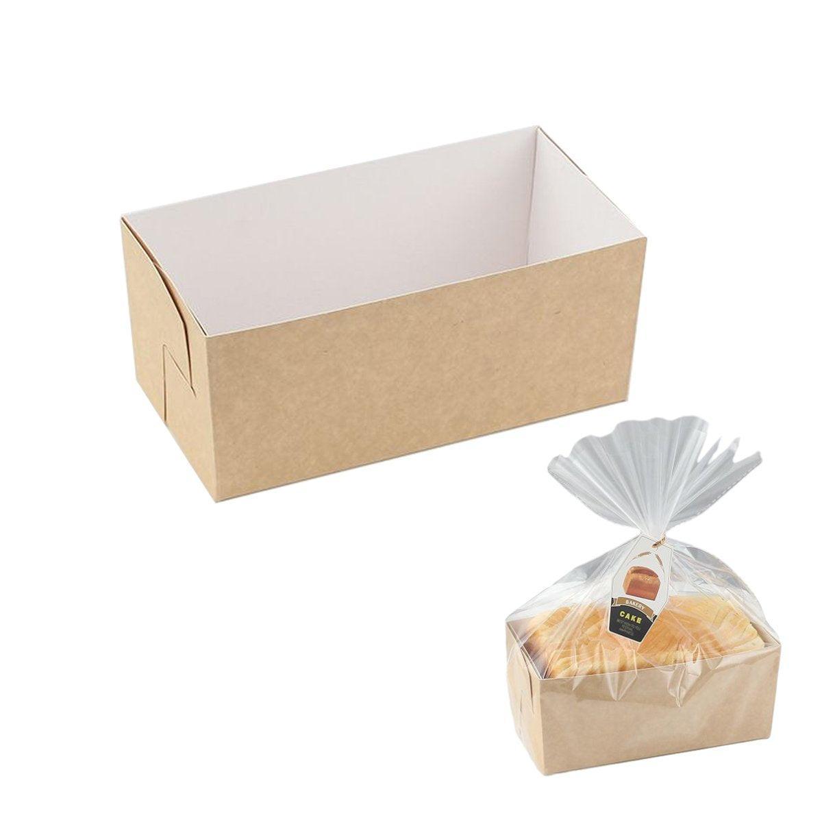 100pcs Cake Bread Packaging Box Toast Paper Carton Bakery Boxes for Party - 450g