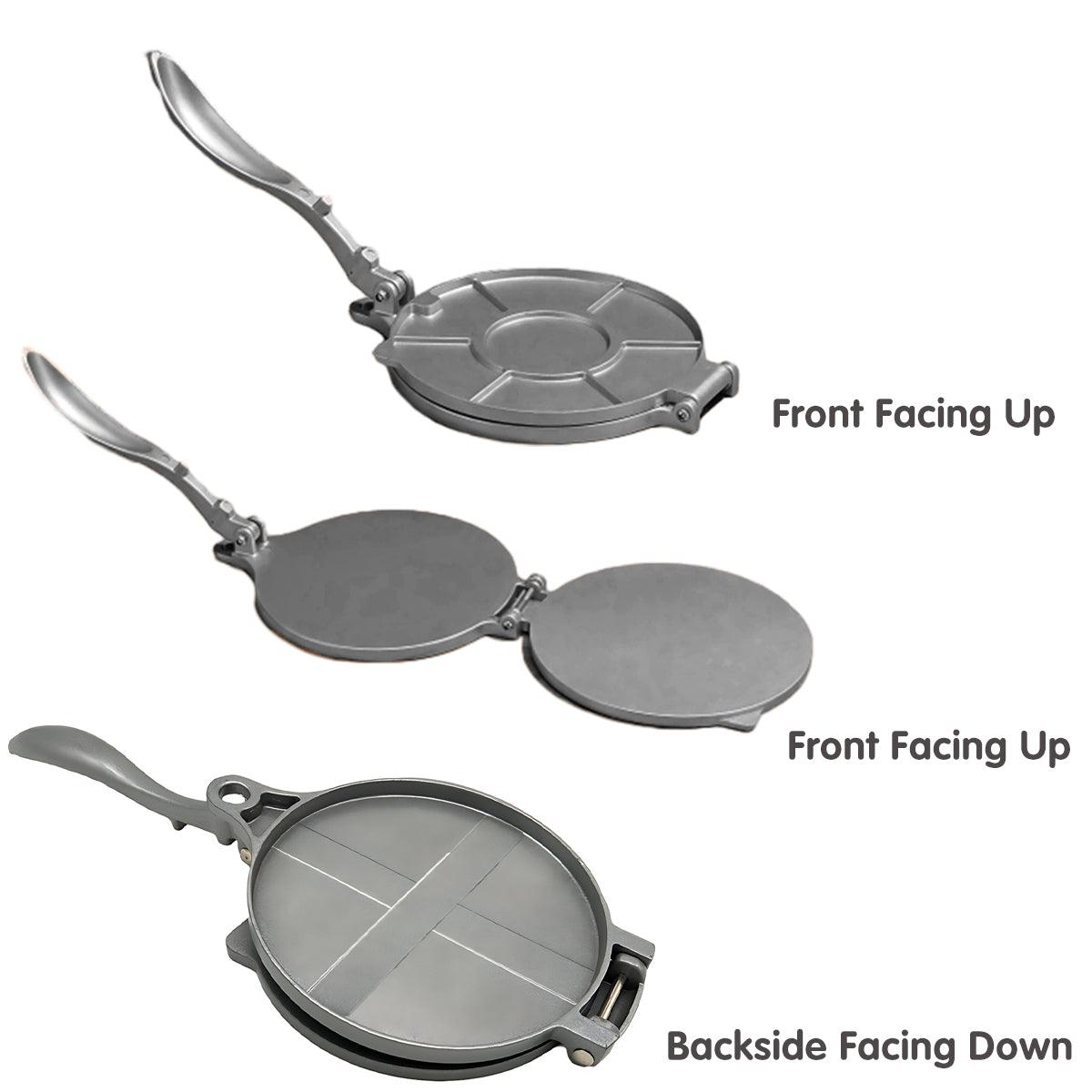 16/20cm Premium Tortilla Press Flat Bread Maker Taco Roti Chapati Health Food - Silver-16cm