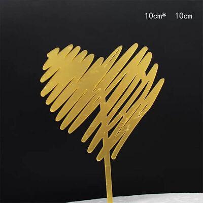 Happy Birthday Acrylic Cake Topper Cake Decoration Golden Silver Party - Gold-Star