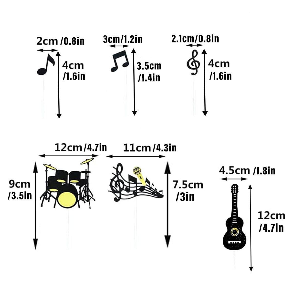 Music Notes Violin Cake Decoration Materials Birthday Cake Topper Inserts - 2