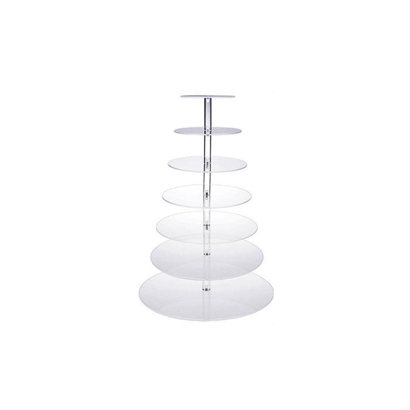 Acrylic Cupcake Tower 3 4 5 6 7 Tier Clear Cake Stand for Wedding Party - 4 Tiers