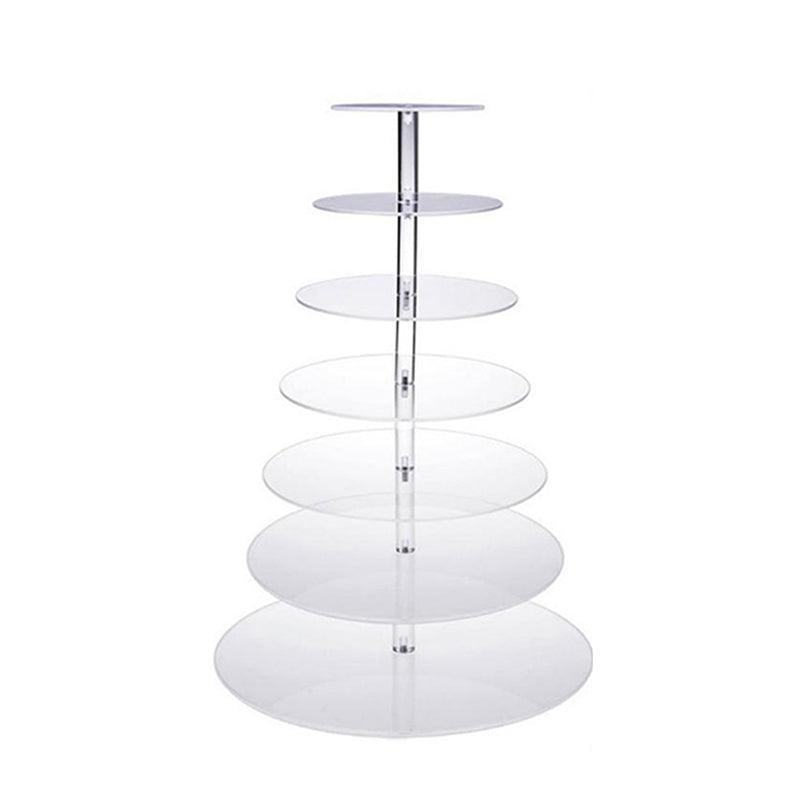 Acrylic Cupcake Tower 3 4 5 6 7 Tier Clear Cake Stand for Wedding Party - 4 Tiers