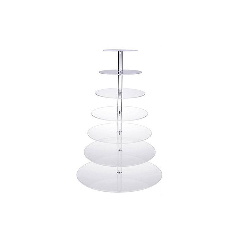 Acrylic Cupcake Tower 3 4 5 6 7 Tier Clear Cake Stand for Wedding Party - 5 Tiers