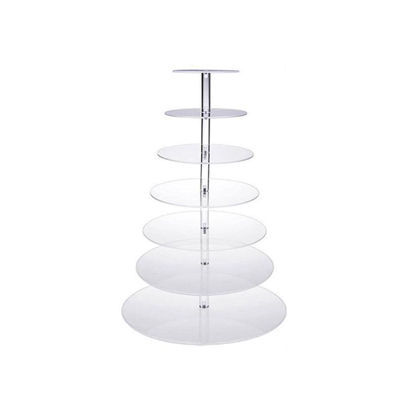Acrylic Cupcake Tower 3 4 5 6 7 Tier Clear Cake Stand for Wedding Party - 6 Tiers