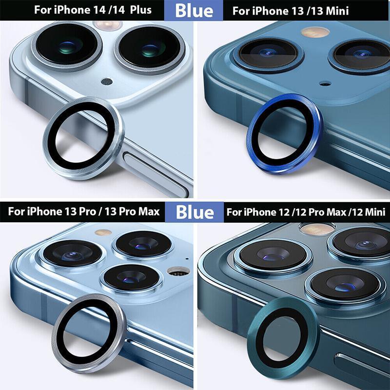 For iPhone 14/14 Plus Metal Camera Lens Glass Screen Protector - Light Puple