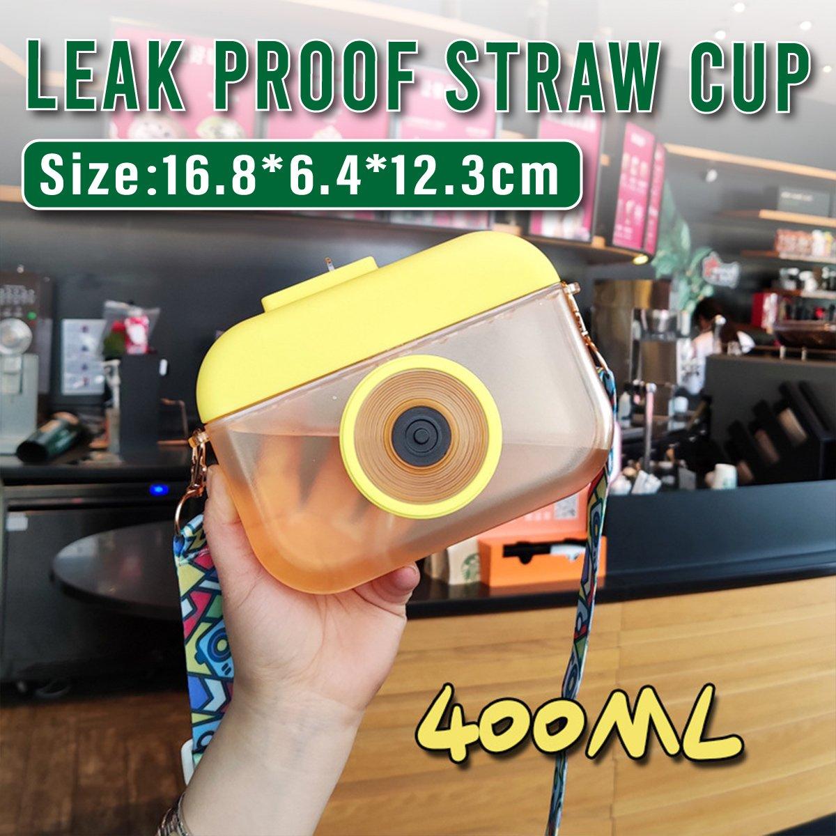 Plastic Camera Straw Mug Backpack Leak Proof Outdoor Travel Mug Hiking Camping