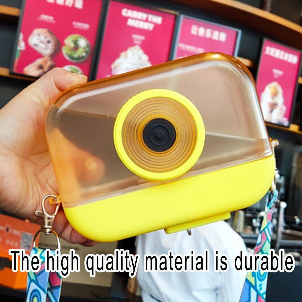 Plastic Camera Straw Mug Backpack Leak Proof Outdoor Travel Mug Hiking Camping