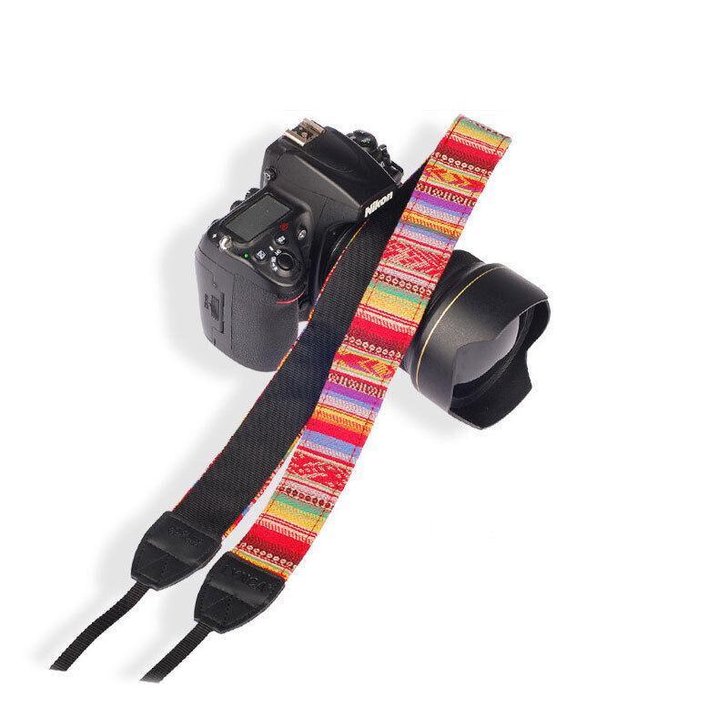 Camera Strap Compatible With Sony Nikon Olympus Dslr Canon Vintage Shoulder Neck - Red