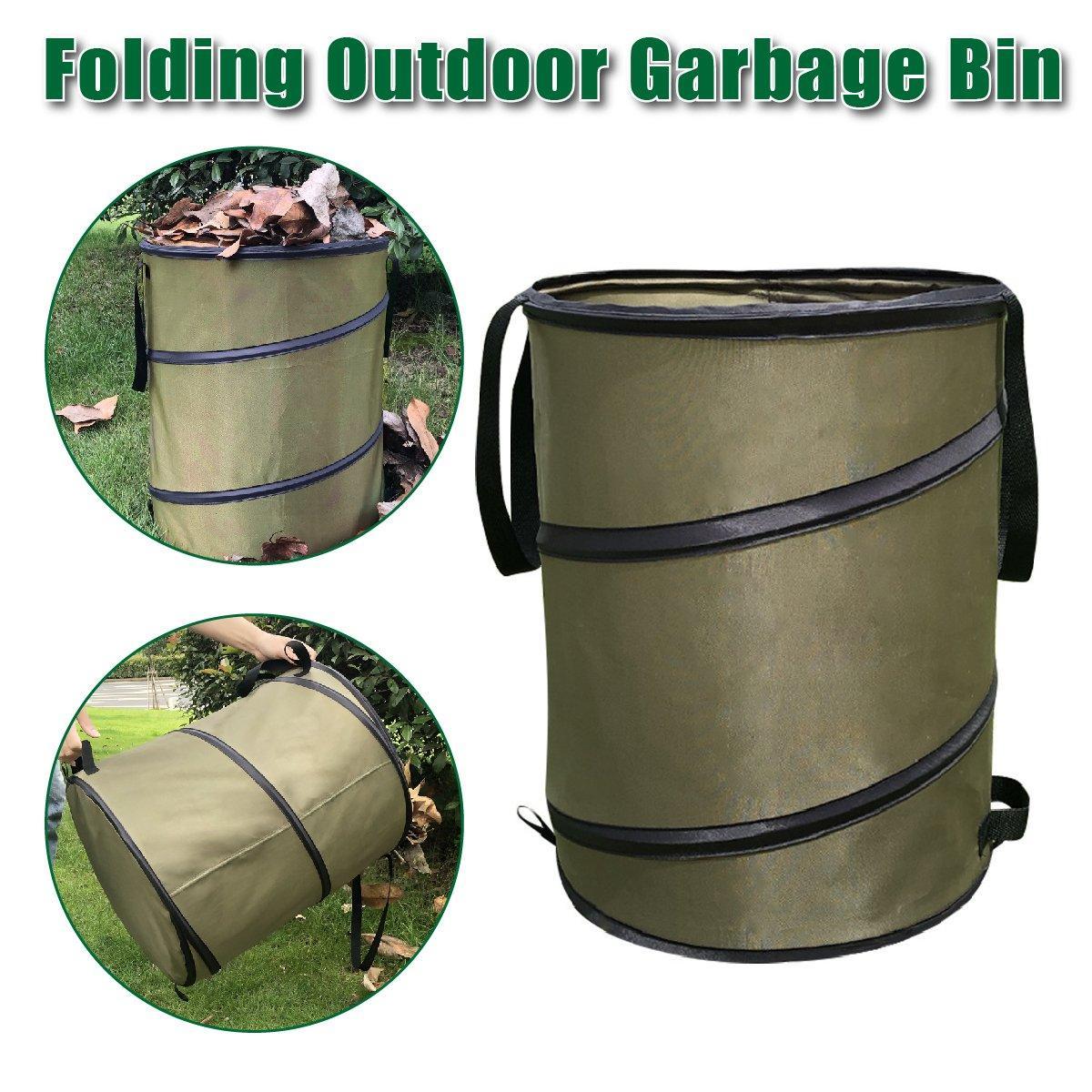 Folding Garden Leaf Bin Portable Outdoor Storage Bucket Camping Trash Can