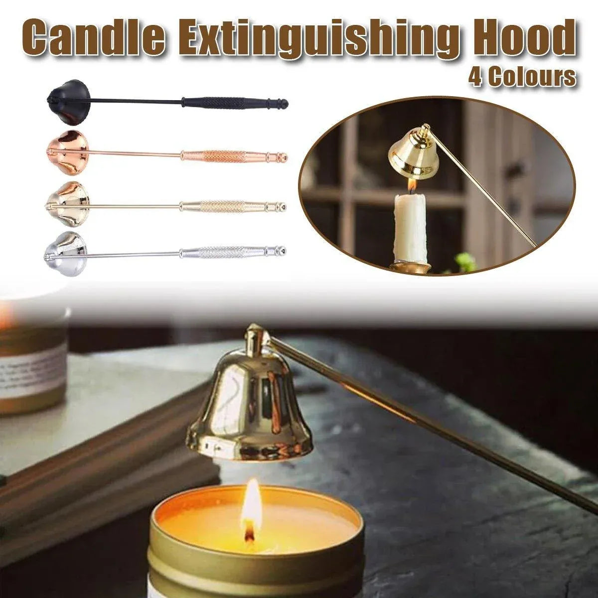 Stainless Steel Candle Flame Snuffer Candle Stopper Wick Snuffer Home Candle Tool - Black