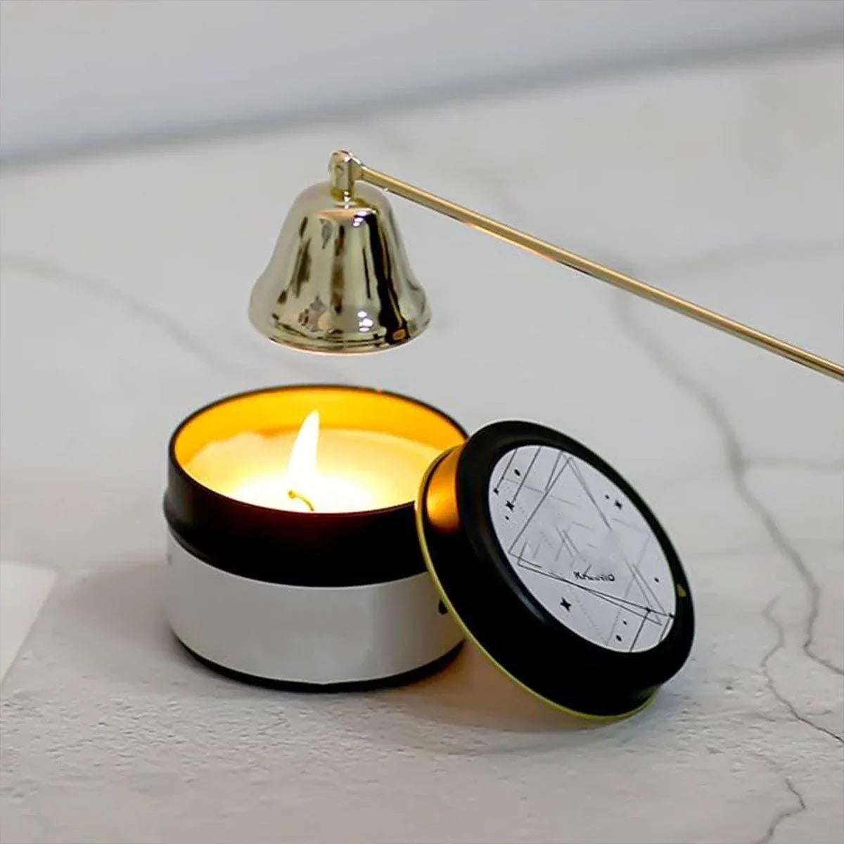 Stainless Steel Candle Flame Snuffer Candle Stopper Wick Snuffer Home Candle Tool - Black