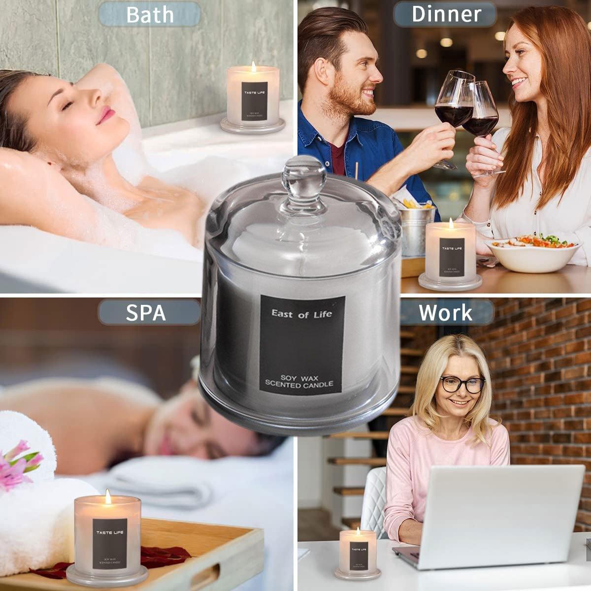 2Pcs Smokeless Glass Aromatherapy Candles Scented Gift Set for Relaxation - Velvet Rose