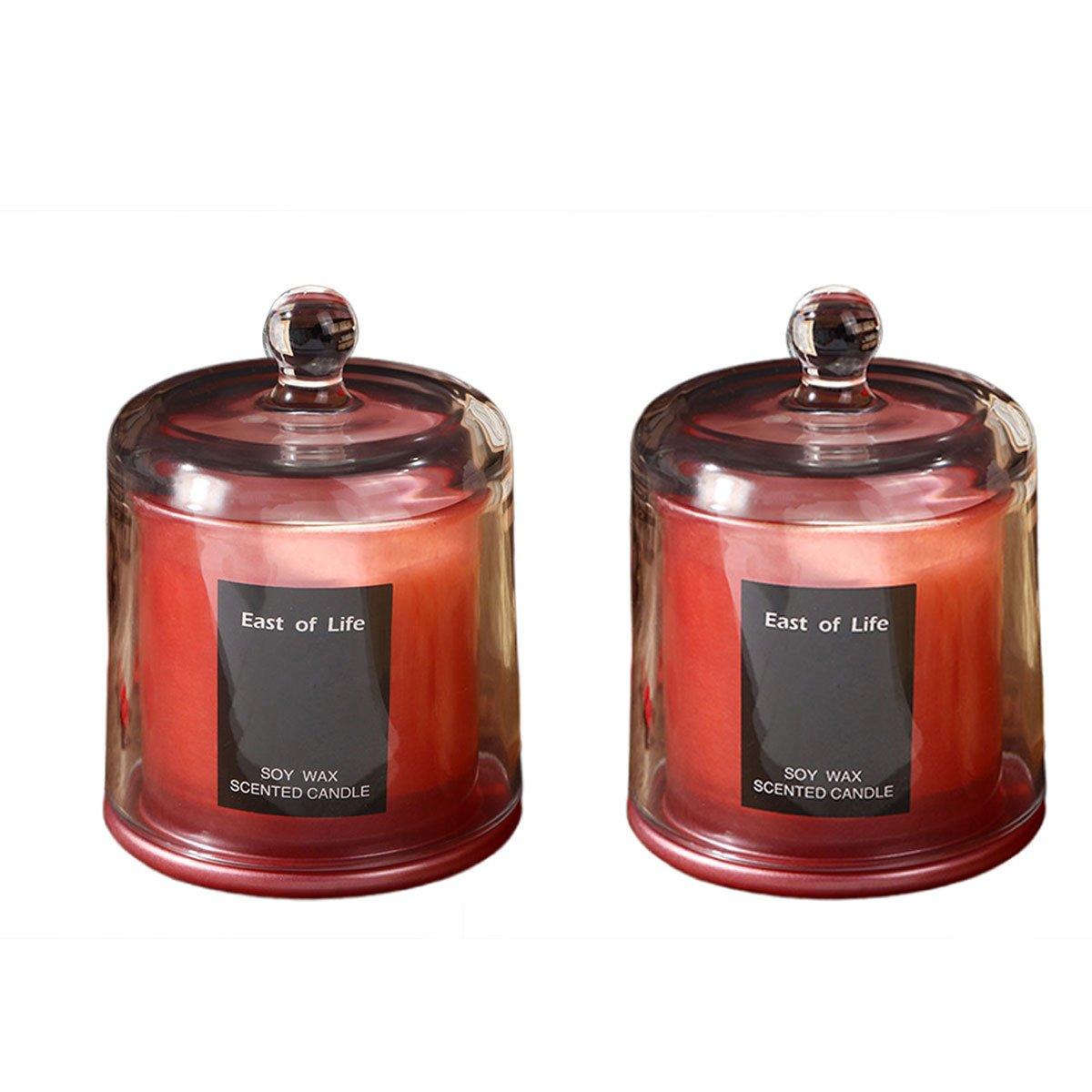 2Pcs Smokeless Glass Aromatherapy Candles Scented Gift Set for Relaxation - Velvet Rose