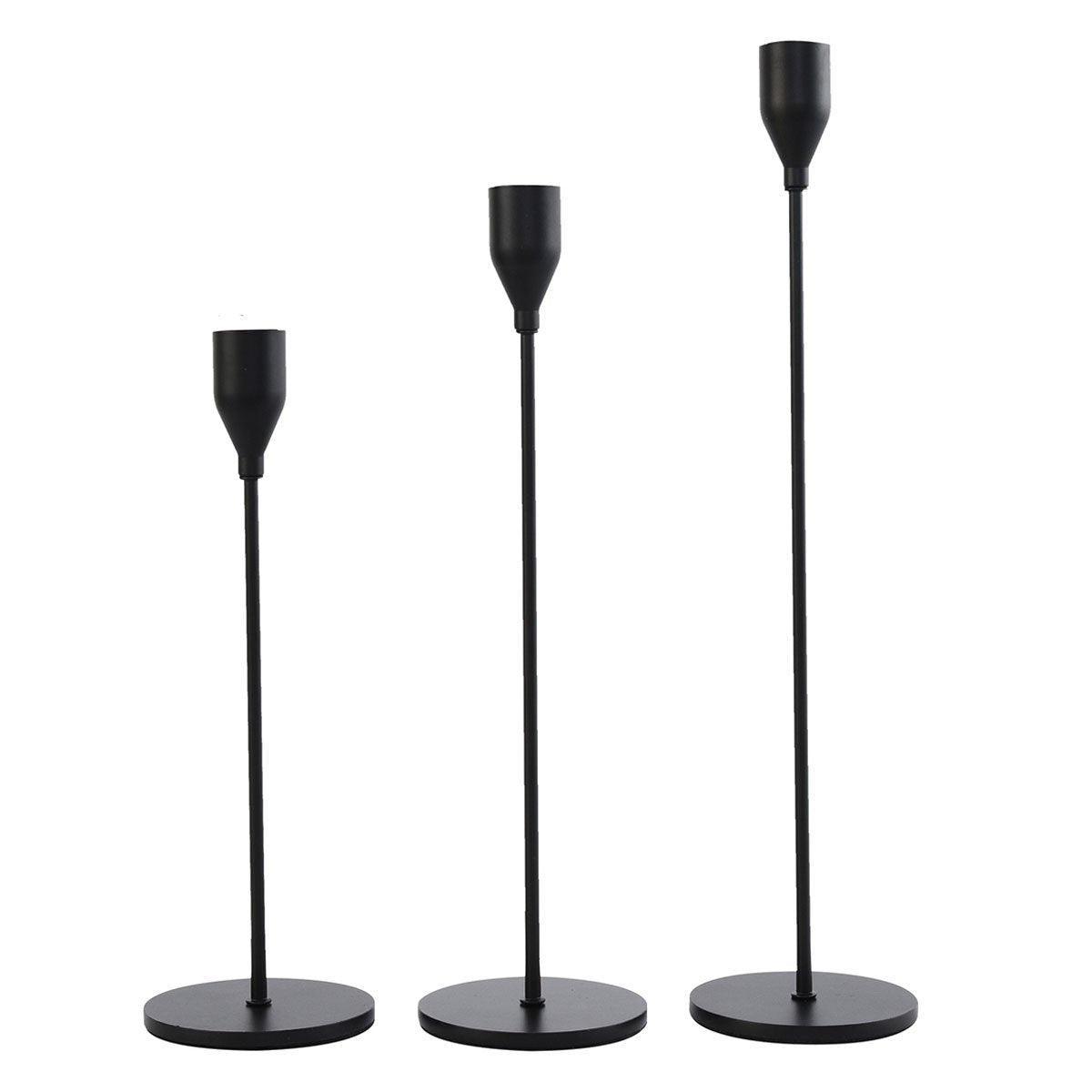 Set of 3 Decorative Candlestick Holder Candle Stand for Wedding / Dinner / Party - French Gold