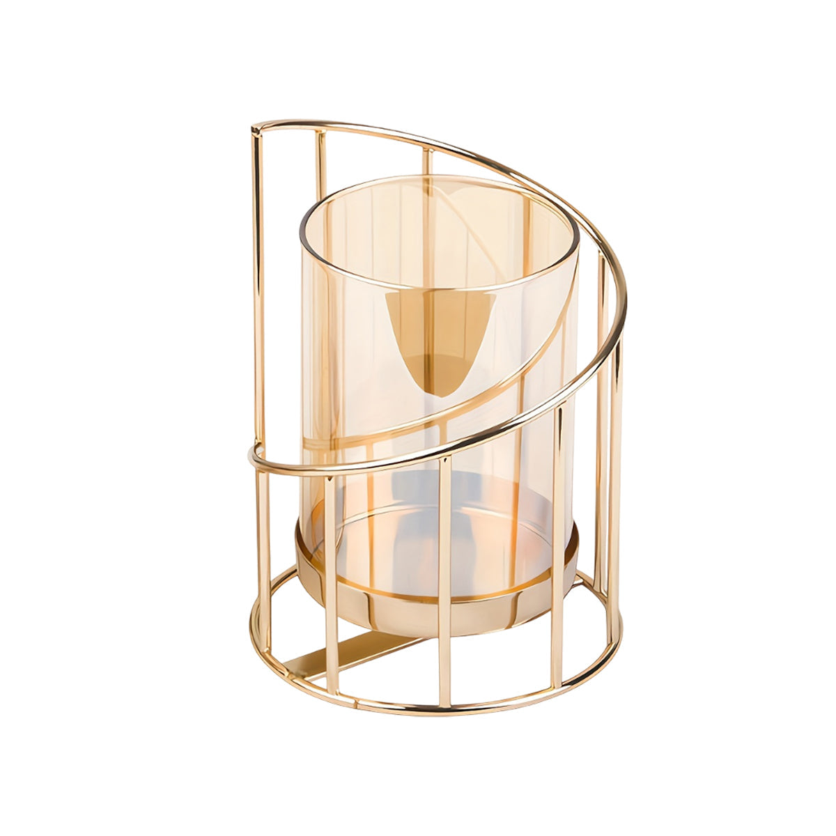 Wrought Iron Candle Holder Romantic Candlestick Ornament Dinner Table Decor Prop - S