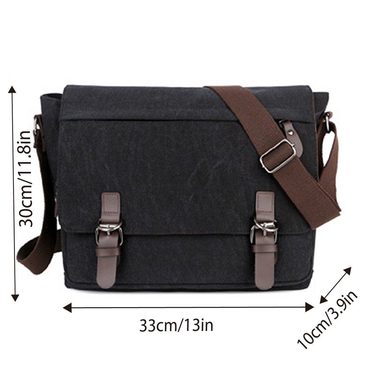 Canvas Messenger Shoulder Bag Large Capacity Crossbody Travel Work Handbag