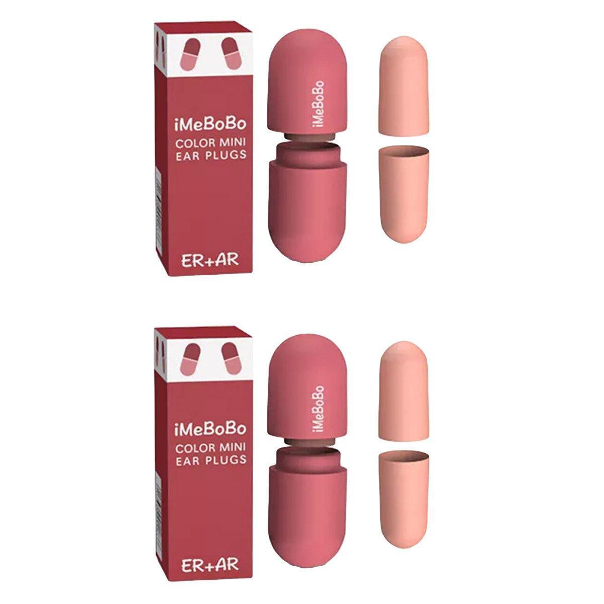 1/2/4 Pairs Soundproof Capsule Earplugs Noise Reduction Ear Plugs for Sleeping - 1pair-Pink