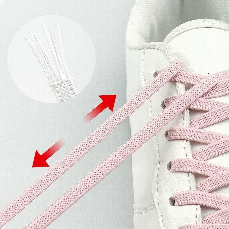 No Tie Locked Elastic Shoelace Shoe Lace Lazy Laces Sports Sneakers - Orange