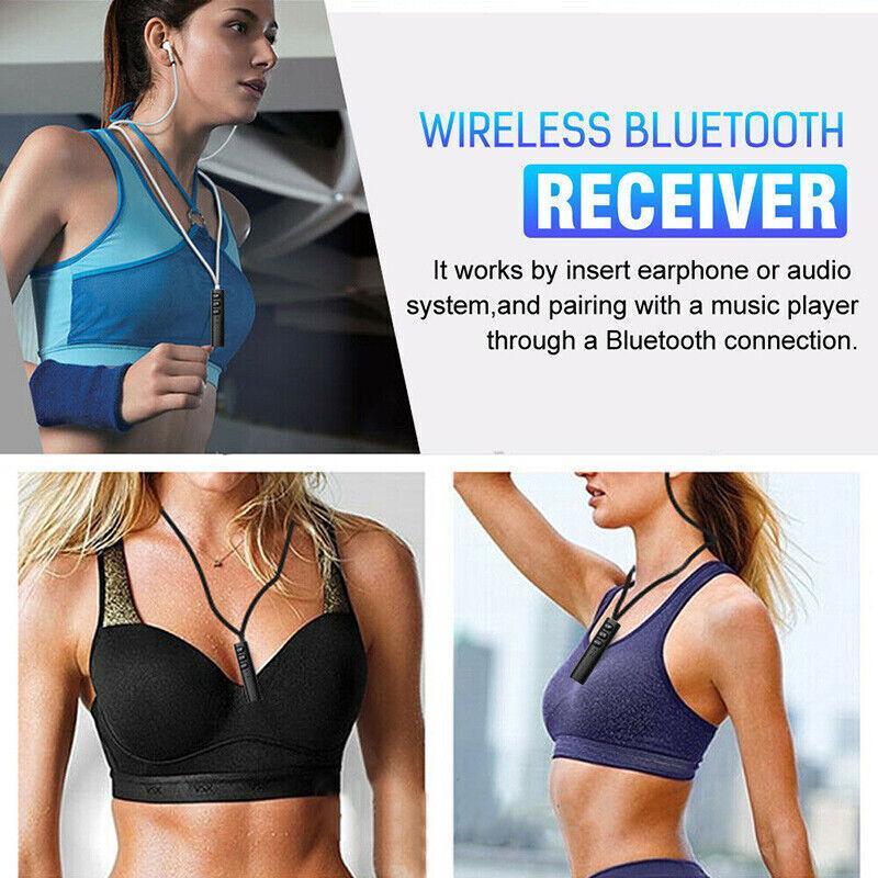 Bluetooth 5.0 Audio Receiver Wireless 3.5mm AUX Music Adapter for Car Home Stereo - Black