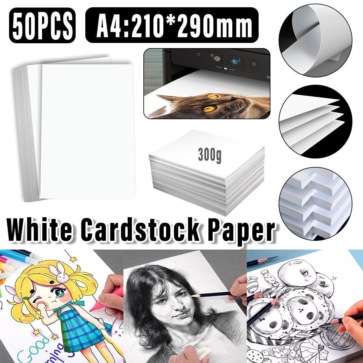 Premium A4 Card Stock 50PCS All Wood White Cardstock Paper for Printing Art