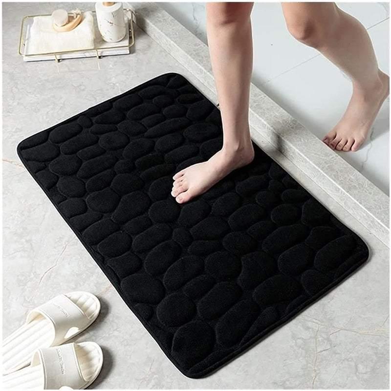 40x60cm Non-Slip Memory Foam Bath Mat Super Absorbent Floor Rug for Bathroom Use - Khaki