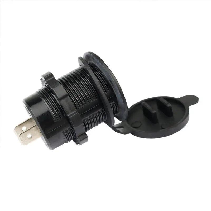 1× Dual USB Car Charger QC 3.0 Quick Charge 12V-24V Power Outlet - Blue