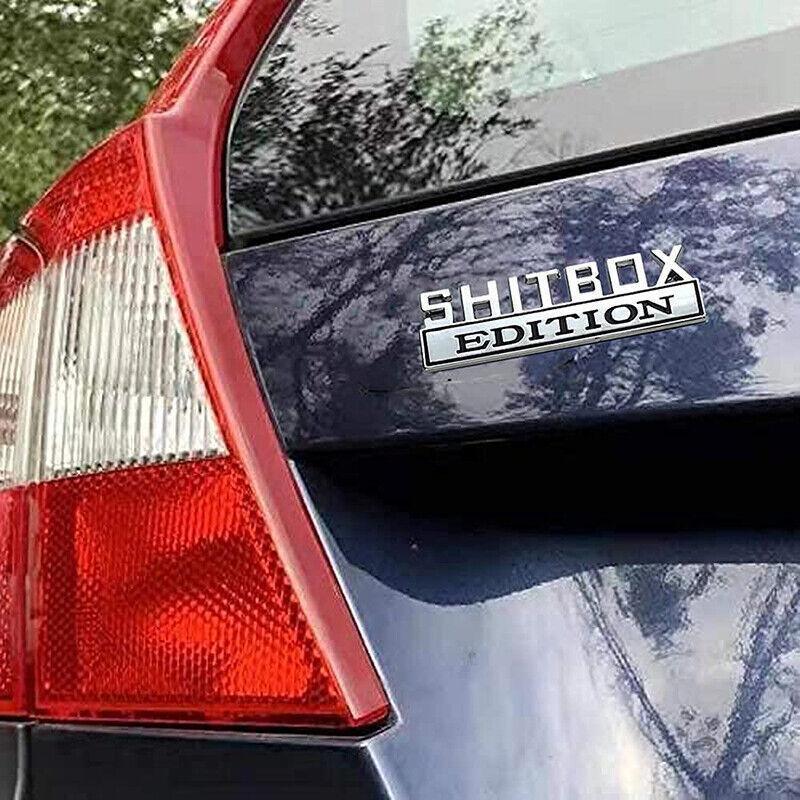 Funny Car Emblem Badge Sticker 8x3cm Metal Self-Adhesive for Rear Boot or Window