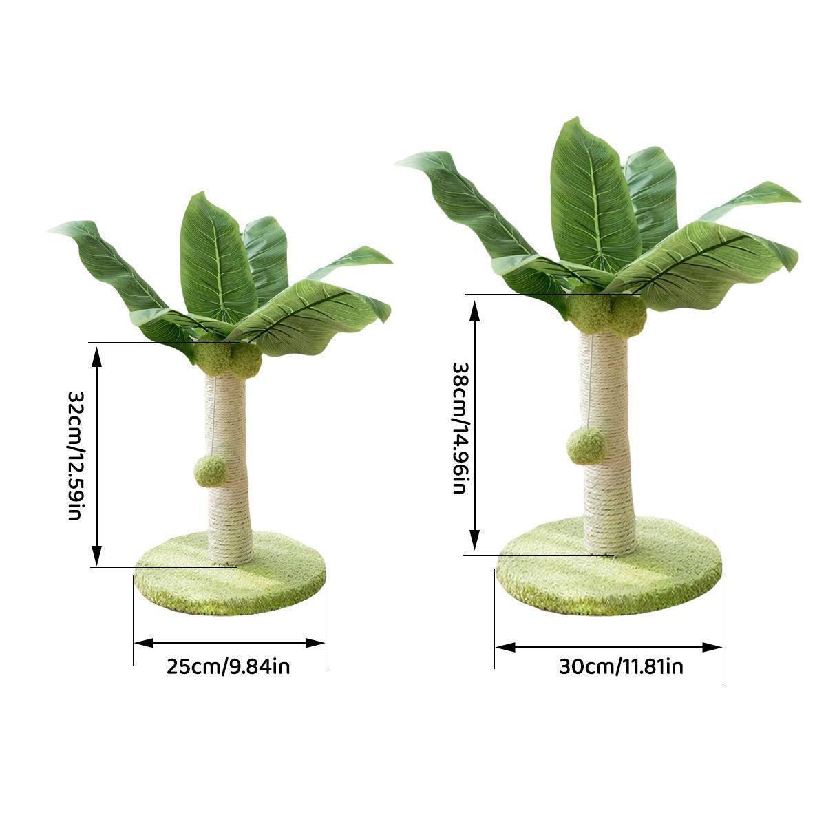 Cat Scratching Coconut Tree Kitten Post Sisal Covered Scratcher Pole Toy 32/38cm - M