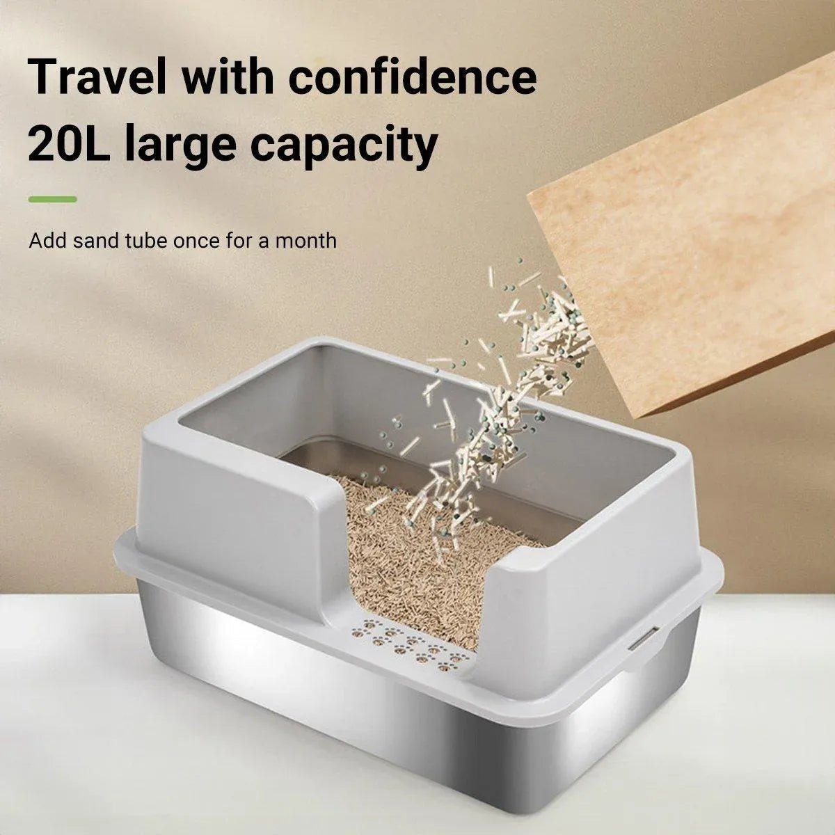 5-Piece Grey Cat Litter Box Set