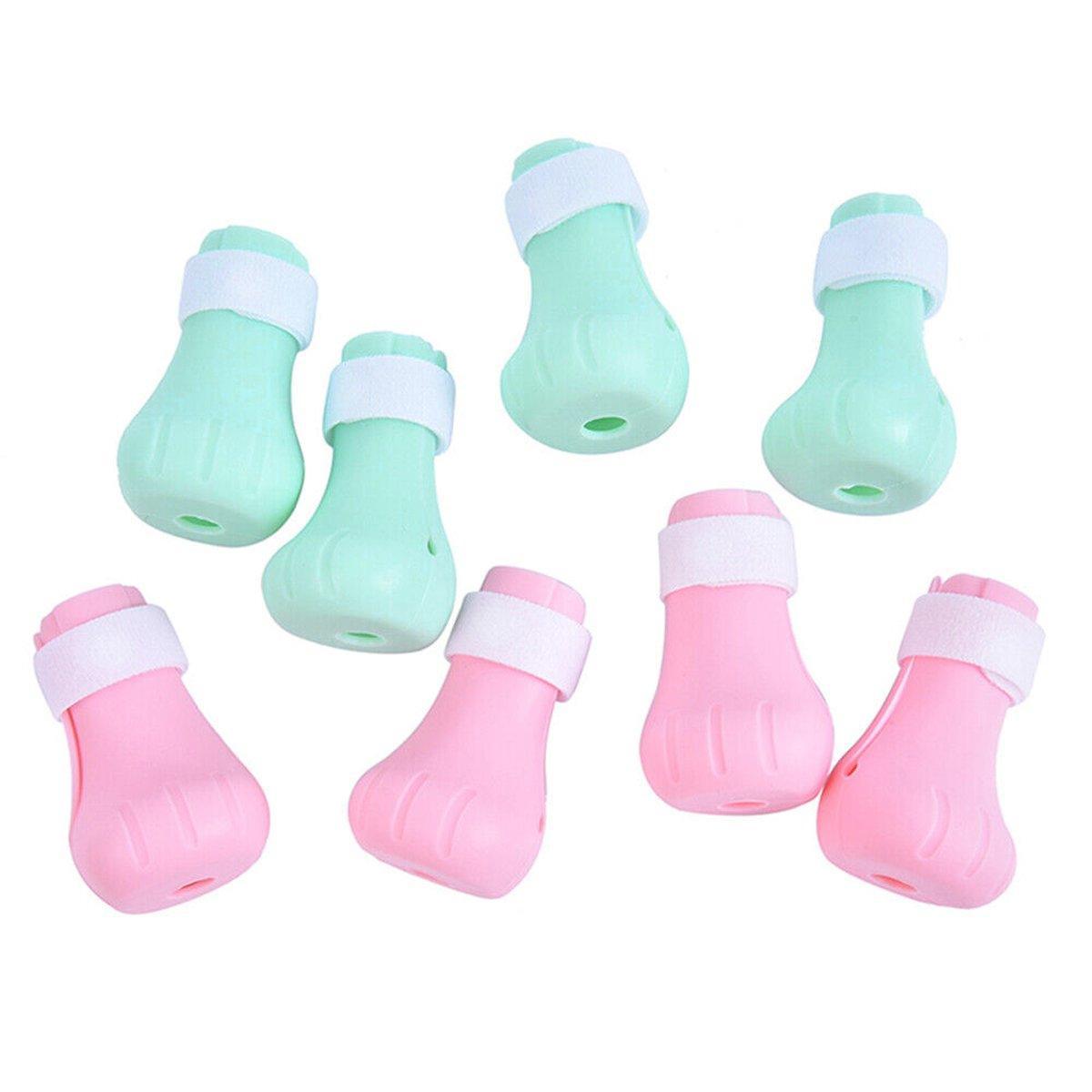 4pcs Cat Bathing Grooming Anti-Scratch Silicone Pet Socks for Bathing Feeding - Green