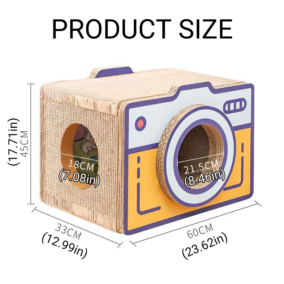 Cat Scratcher Bed Retro Camera Design Corrugated Cardboard Cat Nest Pet House