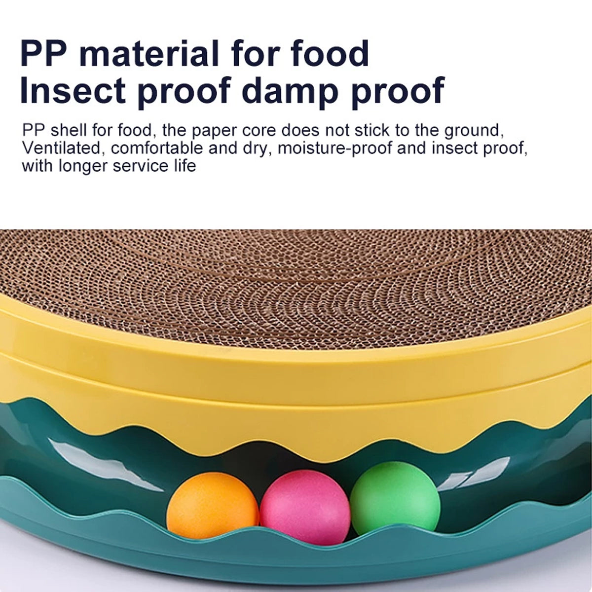 Cat Scratcher Turntable Toy Large Round Corrugated Board Nest Scratch Resistant - Yellow