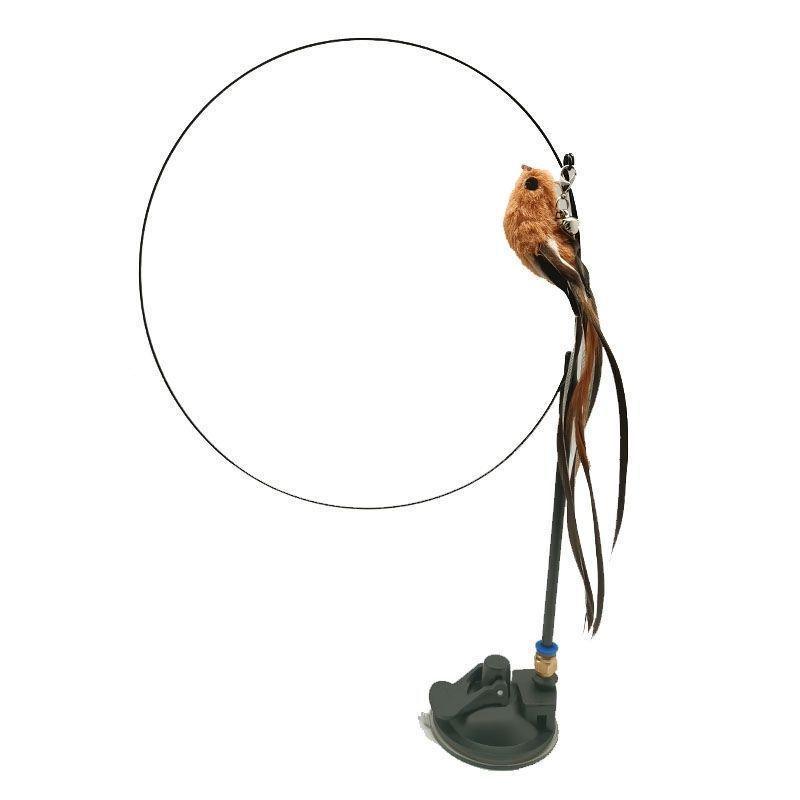 Cat Play Toy Simulation Birds Teaser Wand Interactive Stick with Suction Cup - 1