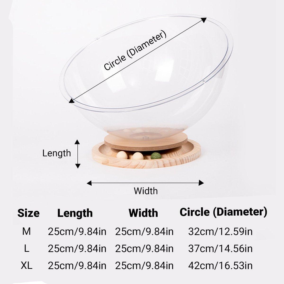 Four Seasons Acrylic Space Capsule Cat Bed Semi-closed Cool Nest Turntable Toy - XL